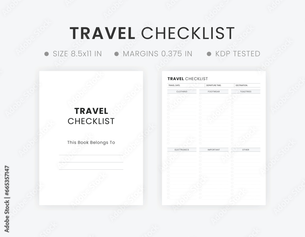 Checklist travel jumbo notepad pad Checklist travel jumbo notepad pad