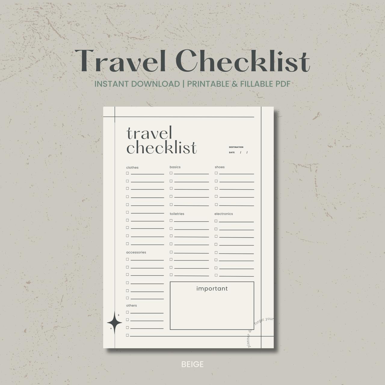 Travel checklist guide